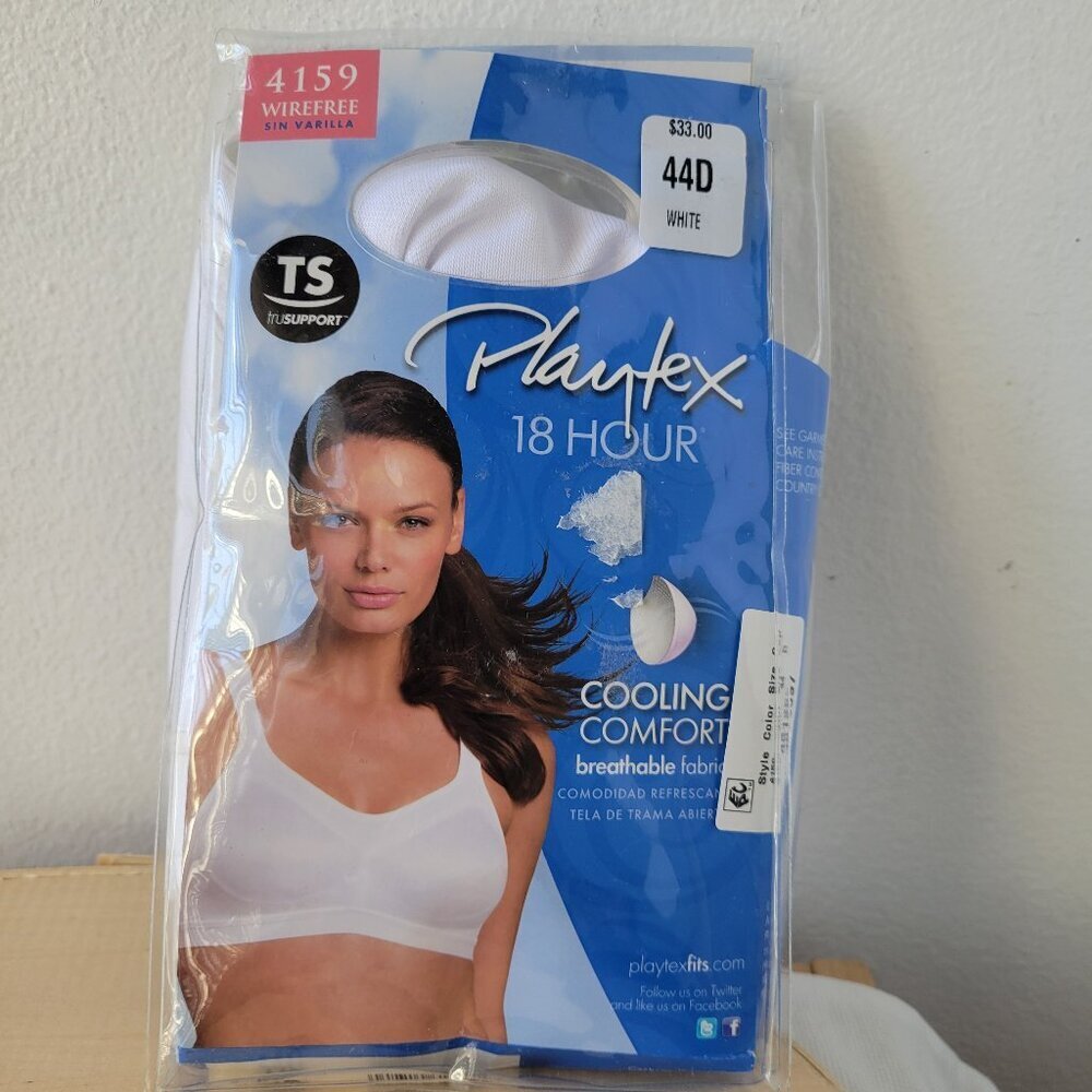 NWT – Playtex 18-Hour Cooling Comfort Wire-Free Bra (Size: 44D)